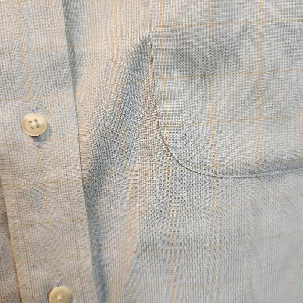 Brooks Brothers Slim Fit Non-Iron Dress Shirt - Light Blue Plaid- 16 4/5 - Picture 9 of 9